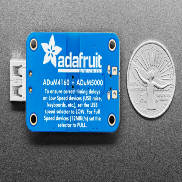 디바이스마트,MCU보드/전자키트 > 통신/네트워크 > USB관련,Adafruit,Adafruit USB Isolator - 100mA Isolated Low/Full Speed USB [ada-2107],노이즈나, 그라운드 루프, 스파이크 등을 보호해주는 USB Isolator입니다. 1.5Mbps (low speed) 나 12Mbps (full speed)에서 작동합니다.