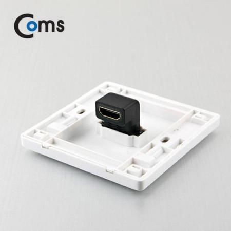 디바이스마트,커넥터/PCB > 플러그/잭 > 매입형 소켓 > 페이스플레이트/프레임,Coms,HDMI 월 플레이트 (HDMI F/F) 1P, 꺾임형 [IB407],월 플레이트 / HDMI 포트(꺾임형)