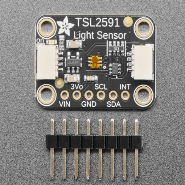 디바이스마트,MCU보드/전자키트 > 센서모듈 > 빛/조도/컬러/UV > 빛/조도/CdS센서,Adafruit,Adafruit TSL2591 High Dynamic Range Digital Light Sensor [ada-1980],CdS Cell에 비해 정확하고, 조도를 수치로 측정할 수 있으며, 변경되는 빛을 188 uLux부터 88,000 Lux까지 그 때 그때 탐지, 측정할 수 있음 /  IR, Full Spectrum(또는 가시광선) 모두 개별적으로 측정 가능 / Dinamic Range 600,000,000:1 (HDR) / built in ADC - 라즈베리파이, 아두이노 등 대부분의 MCU와 활용 가능 / 소비전력 : 0.4mA(작동시), 5 uA(대기시)