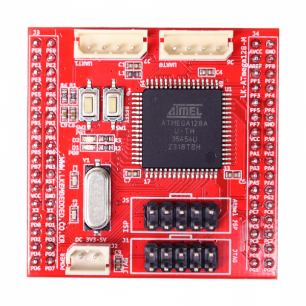 디바이스마트,MCU보드/전자키트 > 프로세서/개발보드 > AVR > ATMEGA128,LK EMBEDDED,[LK-ATmega128A-M] AVR ATmega128A 개발모듈 LA17,AVR ATmega128A 마이크로 컨트롤러 / 16Mhz 크리스탈 내장 / ISP전용 10P 핀 헤더