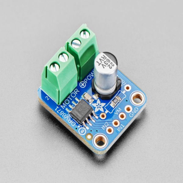 디바이스마트,MCU보드/전자키트 > 버튼/스위치/제어/RTC > 모터/모터컨트롤,Adafruit,Adafruit DRV8871 DC Motor Driver Breakout Board - 3.6A Max [ada-3190],6.5~45V 모터 파워 전압 / IN Pin 상에서 5.5V 로직레벨 / 3.6A 피크 전류 / PWM 제어