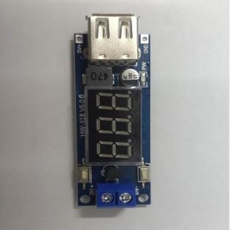 디바이스마트,MCU보드/전자키트 > 전원/신호/저장/응용 > 레벨컨버터/전압관리,SZH,FND 강하형 DC-DC 5V USB 충전 모듈 [SZH-PWSDF-034],벅(BUCK) / Step-Down / FND 전압 표시기 내장 / 6.5V ~ 40V의 DC 입력을 5V, 2A(최대)의 USB 출력으로 변환 / LED 인디케이터 / 58mm * 21mm * 10mm