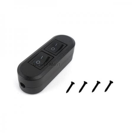 디바이스마트,LED/LCD > LED 악세사리 > 스위치,SZH-CN,양쪽케이블연결용 2구 로커스위치 (중형307/무광블랙) [SZH-LC033],각종 회로 중간에 온오프 제어기능을 넣기위한 스위치 입니다. 양쪽에 필요에따라 다양한 커넥팅 구성을 자유롭게 할 수 있습니다. AC250V까지 사용가능한 로커스위치 2개와 플라스틱케이스 + 조립용 나사가 포함되어 있습니다.