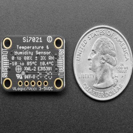 디바이스마트,MCU보드/전자키트 > 센서모듈 > 온도/습도 > 온습도겸용,Adafruit,Si7021 온습도 센서 모듈 Adafruit Si7021 Temperature & Humidity Sensor Breakout Board [ada-3251],Si7021 온도 + 습도 센서 기반 / 습도 오차범위 : ± 3% / 습도 측정 범위 : 0–80% RH / 습도 오차범위 : ±0.4 °C / 습도 측정 범위 : -10 to +85 °C / 인터페이스 : I2C / 3.3V 레귤레이터(및 level shifting) 내장으로 3.3V 및 5V의 전원 & 로직 모두 호환 / 크기 : 17.8mm x 15.3mm x 3.0mm