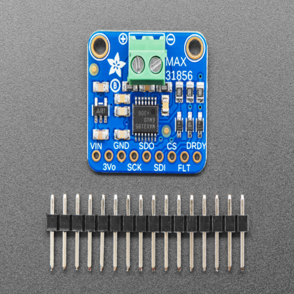 디바이스마트,MCU보드/전자키트 > 센서모듈 > 온도/습도 > 온도센서,Adafruit,MAX31856 서모커플 증폭 모듈 Adafruit Universal Thermocouple Amplifier MAX31856 Breakout [ada-3263],K, J, N, R, S, T, E, or B type 등 모든 타입의 서모커플과 호환되는 모듈 / 인터페이스 :  4-wire SPI / -210°C ~ 1800°C output / 초 고정밀 해상도 : 0.0078125° / 3.3V ~ 5V (파워, 로직) / 서모커플 미포함(별매), 2Pin 터미널블록, 핀헤더 포함