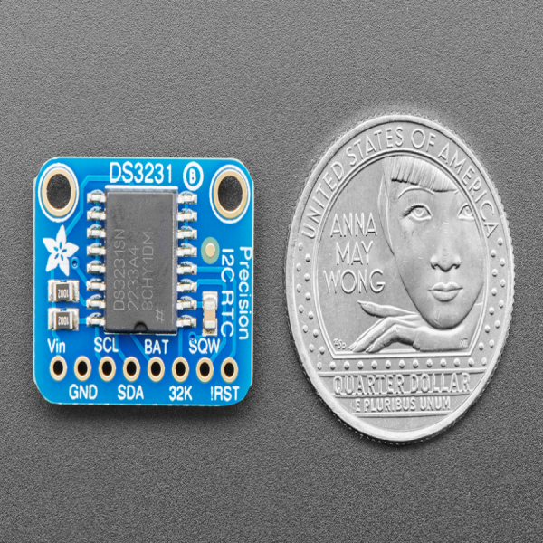 디바이스마트,MCU보드/전자키트 > 버튼/스위치/제어/RTC > RTC/타이머,Adafruit,Adafruit DS3231 Precision RTC Breakout [ada-3013],배터리를 전원으로 활용할 수 있는 real time clock (RTC) 모듈 / DS3231 초 고정밀 RTC,TCXO,Crystal 칩셋 기반 / 3.3V, 5V 모두 사용 가능 / CR1220 배터리 미포함(별매) / 23mm x 17.6mm x 7.2mm