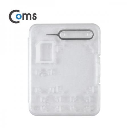 디바이스마트,컴퓨터/모바일/가전 > 저장장치 > 메모리카드/리더기 > 리더기/수납케이스,Coms,여행용 유심메모리 케이스(50*65mm) 핀셋, 마이크로유심 가이드(투명) [LC9763],투명