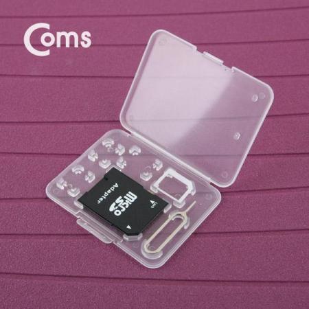 디바이스마트,컴퓨터/모바일/가전 > 저장장치 > 메모리카드/리더기 > 리더기/수납케이스,Coms,여행용 유심메모리 케이스(50*65mm) 핀셋, 마이크로유심 가이드(투명), SD메모리변환 [LC9764],투명