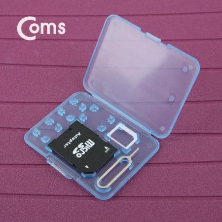 디바이스마트,컴퓨터/모바일/가전 > 저장장치 > 메모리카드/리더기 > 리더기/수납케이스,Coms,여행용 유심메모리 케이스(50*65mm) 핀셋, 마이크로유심 가이드(블루), SD메모리변환 [LC9775],블루