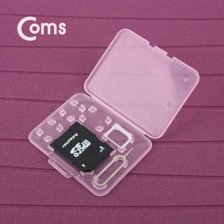 디바이스마트,컴퓨터/모바일/가전 > 저장장치 > 메모리카드/리더기 > 리더기/수납케이스,Coms,여행용 유심메모리 케이스(50*65mm) 핀셋, 마이크로유심 가이드(핑크), SD메모리변환 [LC9776],핑크