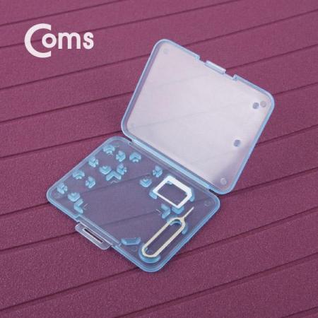 디바이스마트,컴퓨터/모바일/가전 > 저장장치 > 메모리카드/리더기 > 리더기/수납케이스,Coms,여행용 유심메모리 케이스(50*65mm) 핀셋, 마이크로유심 가이드(블루) [LC9773],블루
