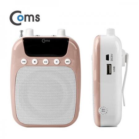 디바이스마트,컴퓨터/모바일/가전 > 음향ㆍ영상ㆍ카메라 > 마이크 > 유선마이크,Coms,휴대용 유선 마이크 앰프, 핑크 [WW501],FM라디오,MP3,USB,MicroSD재생,AUX