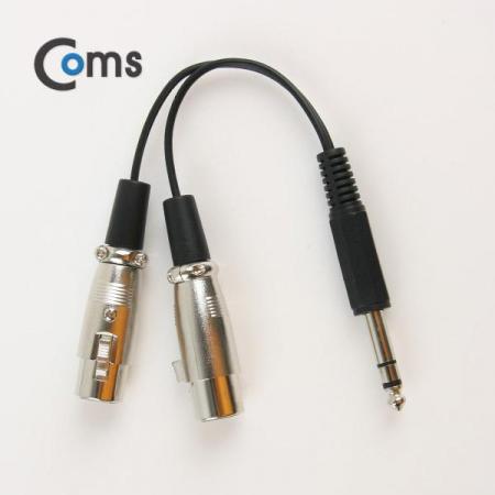 디바이스마트,케이블/전선 > 영상/음향 케이블 > 스피커/마이크로 케이블,Coms,캐논 변환 케이블(Y형), 10cm - 캐논(F)*2/6.3 ST(M) [NT839],Y형 캐논 변환 케이블 / F*2 to 6.3 ST M / 길이 : 10cm / 색상 : 블랙