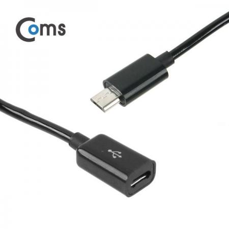 디바이스마트,케이블/전선 > USB 케이블 > 연장케이블(MF) > USB 2.0 micro B타입(5핀) 연장케이블,Coms,마이크로 5핀 USB 연장 케이블(스프링/연장), Black, 30cm ~ 1M [NA817],micro 5핀(F) to micro 5핀(M) 타입 스프링 케이블 / 길이 : 30cm ~ 1m / 색상 : 블랙
