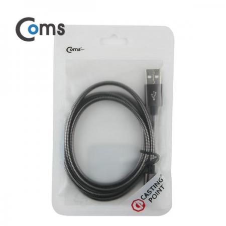 디바이스마트,케이블/전선 > USB 케이블 > 데이터케이블(MM) > USB 2.0 micro B타입(5핀) 케이블,Coms,마이크로 5핀 안드로이드 케이블 1M Black, 메탈 스프링 재질 [IB093],USB A to micro 5핀 타입 케이블 / 길이 : 1m / 색상 : 블랙 / 소재 : 메탈 스프링 / 데이터 통신 및 충전 가능