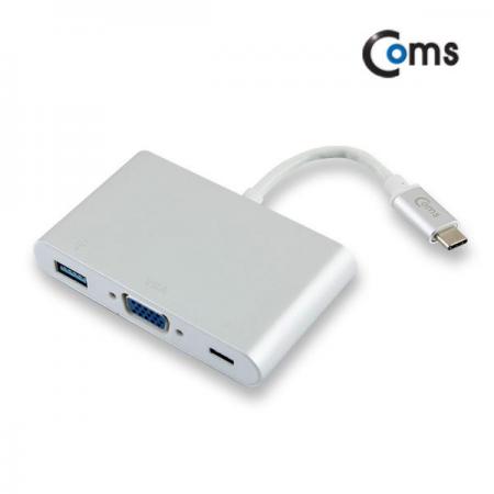 디바이스마트,컴퓨터/모바일/가전 > 네트워크/케이블/컨버터/IOT > 리피터/젠더/전원 케이블 > 컨버터,Coms,USB 3.1 컨버터(Type C) VGA 변환 [WT947],USB PD방식지원(노트북충전)