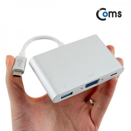 디바이스마트,컴퓨터/모바일/가전 > 네트워크/케이블/컨버터/IOT > 리피터/젠더/전원 케이블 > 컨버터,Coms,USB 3.1 컨버터(Type C) VGA 변환 [WT947],USB PD방식지원(노트북충전)