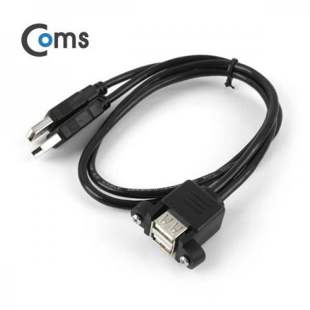 디바이스마트,케이블/전선 > USB 케이블 > 패널마운트(MF) 케이블,Coms,USB 포트/USB A 연장, 30cm, 상하 2P [NA835],브라켓 고정형 USB A 듀얼 연장 케이블 / 상하 2P / 길이 : 30cm / 색상 : 블랙