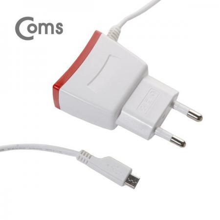디바이스마트,컴퓨터/모바일/가전 > 스마트폰/스마트기기 > 충전기/보조배터리 > 일반충전기,Coms,G POWER 가정용 5V/1.2A 충전기 [SR2080],(케이블 일체형)/화이트 / Micro5핀 / 1.2M