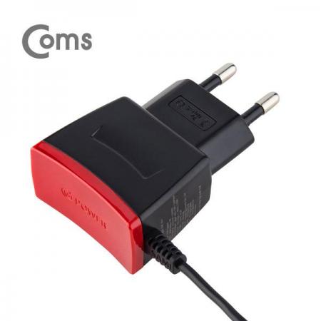 디바이스마트,컴퓨터/모바일/가전 > 스마트폰/스마트기기 > 충전기/보조배터리 > 일반충전기,Coms,G POWER 가정용 5V/2A 충전기 (케이블 일체형) [SR2068],(케이블 일체형) / Micro5핀 / 1.2M/블랙