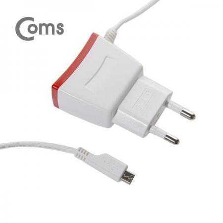 디바이스마트,컴퓨터/모바일/가전 > 스마트폰/스마트기기 > 충전기/보조배터리 > 일반충전기,Coms,G POWER 가정용 5V/2A 충전기 (케이블 일체형) [SR2079],(케이블 일체형) / Micro5핀 / 1.2M/화이트