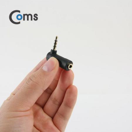 디바이스마트,케이블/전선 > 영상/음향 케이블 > 스테레오/RCA 케이블,Coms,스테레오 젠더(3.5 M/F) 4극/꺾임 [NA828],스테레오 변환 젠더 / 3.5mm 4극 FEMALE -  MALE / 꺾임형 / 미국식-유럽식 변환