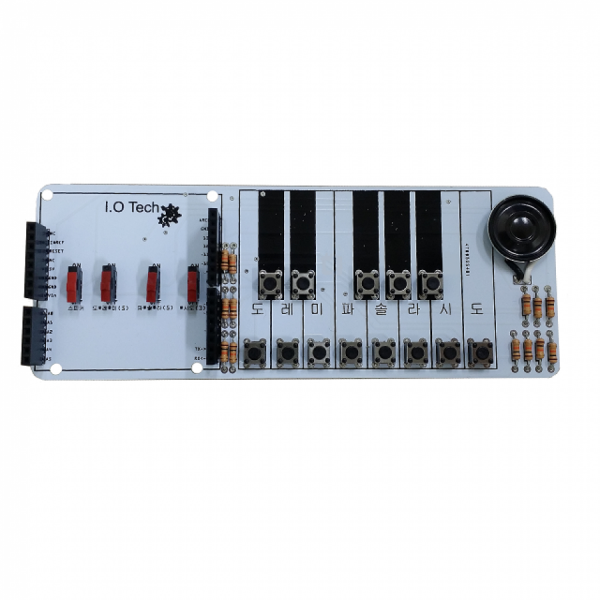 디바이스마트,오픈소스/코딩교육 > 아두이노 > 아두이노 스위치/릴레이모듈,I.O Tech,[아두이노 쉴드] I. Piano (아두이노 버튼 및 스피커 모듈),아두이노(Arduino) 우노 보드와 간단히 연결하여 사용할 수 있는 아두이노 프로젝트쉴드형 모듈 / 버튼 스위치와 스피커를 동작시켜보는 프로젝트 쉴드형 모듈