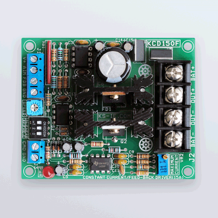 디바이스마트,MCU보드/전자키트 > 버튼/스위치/제어/RTC > 모터/모터컨트롤,개성산전,[KCD150F] 스위칭 모드 정전류 및 피드백 제어 드라이버,PWM출력의 정전류 드라이버를 바탕으로 선택에 따라 제어입력에 비례하는 정전류 드라이버 혹은 정전류 리미트 기능을 가진 피드백제어가 가능한 스위칭모드 전류제어(PI) 모듈