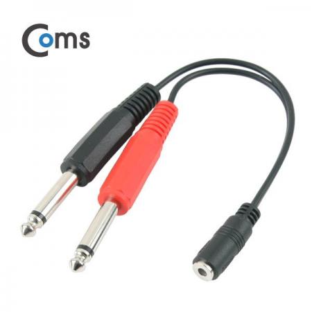 디바이스마트,케이블/전선 > 영상/음향 케이블 > 스테레오/RCA 케이블,Coms,스테레오 젠더 Y형(3.5F / Mono 6.5M*2) 20cm [NT326],3.5mm 스테레오 to 6.5mm 모노 Y형 케이블 / 길이 : 20cm / 색상 : 블랙