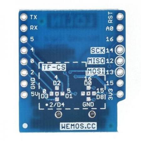 디바이스마트,오픈소스/코딩교육 > 파이썬/IoT 개발 보드 > WeMos > WeMos 정품보드/모듈,WeMos,[정품] WeMos D1 Mini용 MicroSD 실드 Micro SD Shield V1.2.0,wemos.cc 공식 판매페이지에서 구매한 정품 / WeMos D1 Mini용 MicroSD카드, TF카드 확장 보드 / 핀헤더 포함