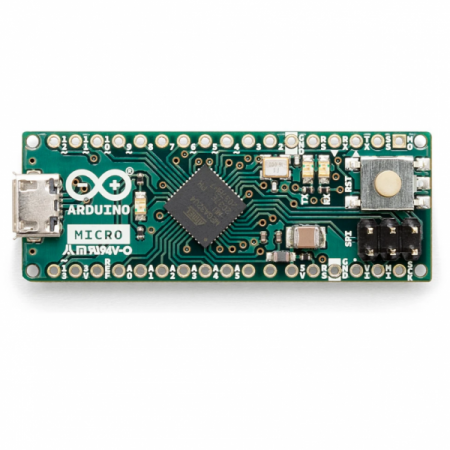 디바이스마트,오픈소스/코딩교육 > 아두이노 > 아두이노 정품 보드/쉴드/키트,아두이노,Arduino Micro without Headers,A000093 / 동작 전압 : 5V /Arduino Leonardo와 비슷한 아두이노 보드중에 가장 작은 보드 / ATmega32U4 마이크로 컨트롤러 기반 / 디지털핀 20개(PWM 출력핀 7개, 아날로그 입력핀 12개), 마이크로 USB, ICSP 헤더 및 리셋 버튼 / 48mm X 18mm, ★스위치 옆에 있는 핀헤더 제외 , 핀헤더 미포함 상품입니다★