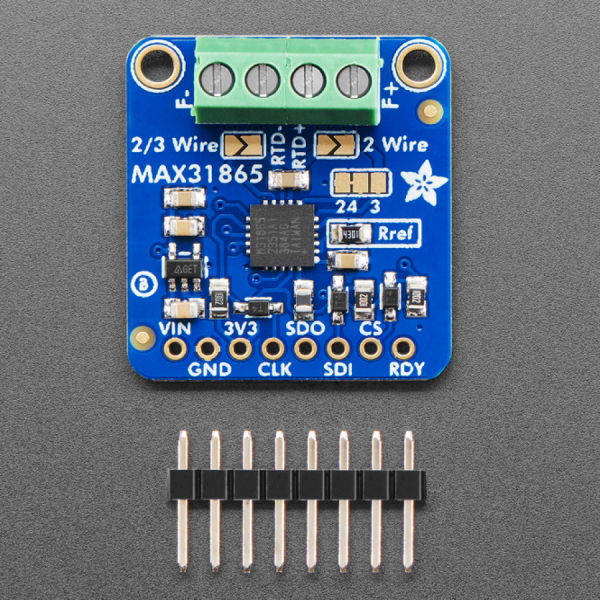 디바이스마트,MCU보드/전자키트 > 센서모듈 > 온도/습도 > 온도센서,Adafruit,Adafruit PT1000 RTD Temperature Sensor Amplifier - MAX31865 [ada-3648],PT1000 RTD 온도 센서 앰프 / Arduino 호환 / 정확한 온도 감지 / 0 ° C~1000 옴 / 온도 변화에 따라 저항 값을 변경하는 저항 포함 / 2pcsx 2핀 터미널 블록(RTD 센서 연결용) 및 1pcs 핀헤더 포함 / RTD 센서 미포함