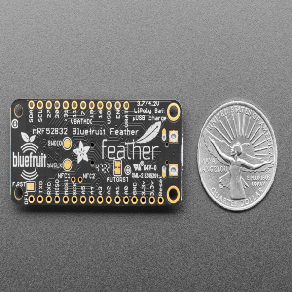 디바이스마트,오픈소스/코딩교육 > 아두이노 > 아두이노 통신모듈,Adafruit,Adafruit Feather nRF52 Bluefruit LE - nRF52832 [ada-3406],Arduino 호환 블루투스 저에너지 / 64MHz에서 실행되는 ARM Cortex M4F / 512KB 플래시 및 64KB SRAM