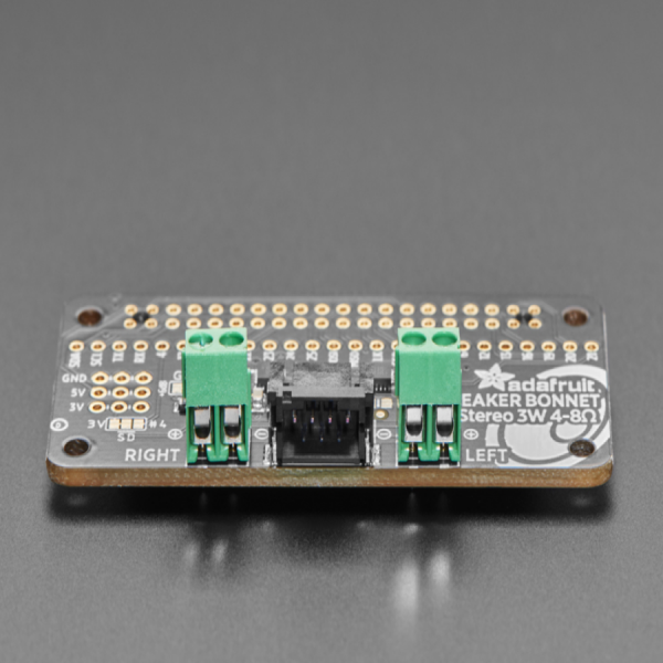 디바이스마트,MCU보드/전자키트 > 음악/앰프/녹음 > 앰프/증폭,Adafruit,Adafruit I2S 3W Stereo Speaker Bonnet for Raspberry Pi - Mini Kit [ada-3346],라즈베리파이용 3W 스테레오 앰프 쉴드 / 2x20 커넥터가있는 모든 라즈베리파이에서 작동 / I2S 디지털 사운드 표준 인터페이스 / 3W 3옴,8옴 스피커와 사용 / 2A 전원 사용 권장 / 라즈베리파이 제로, 스피커 미포함