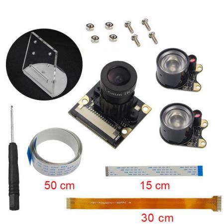 디바이스마트,오픈소스/코딩교육 > 라즈베리파이 > 라즈베리파이 카메라모듈/렌즈,,라즈베리파이용 카메라 키트 [YR-029],적외선 카메라, 브라켓, FFC 케이블 2종, 드라이버 총 7종이 한 세트인 카메라키트 입니다. (3B, ZERO, ZERO W 호환 가능합니다)