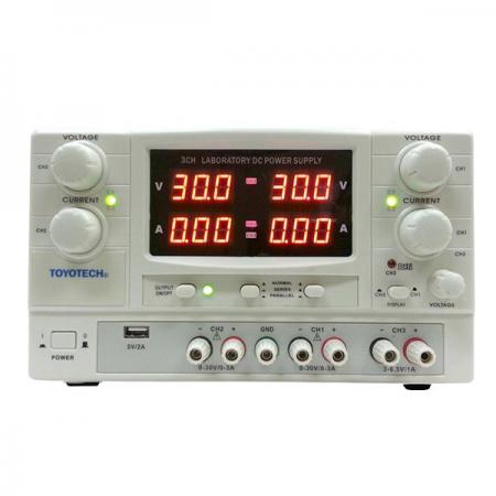 디바이스마트,계측기/측정공구 > 전원공급장치 > DC 파워서플라이,TOYOTECH,DP30-03FU DC Power Supply,학교 및 훈련원 사양작업에 최적/6가지의 다양한 출력전원/버튼스위치 조작으로 간단히 직,병열 운전이 가능