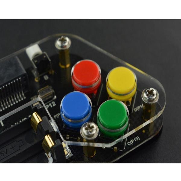 디바이스마트,오픈소스/코딩교육 > Micro:Bit > 마이크로비트 확장/변환보드,DFROBOT,마이크로비트용 게임패드 micro:bit Gamepad (V4.0) [DFR0536],마이크로비트를 기반으로한 확장 게임패드 입니다. 프로그래밍 가능한 내장진동모터, 버저 및 LED가 있습니다. 또한 플랫폼은 MakeCode 그래픽 프로그래밍과 Python을 지원합니다.