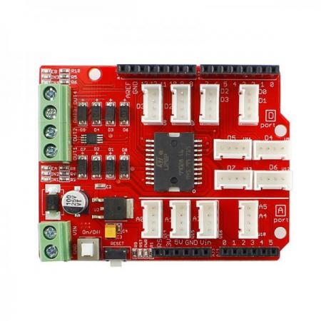 디바이스마트,오픈소스/코딩교육 > 아두이노 > 아두이노 호환쉴드,ELECROW,Crowtail- 모터 쉴드[CT0069MBS],이중 채널 모터 드라이버 IC L298P를 기반으로하는 모터쉴드입니다.