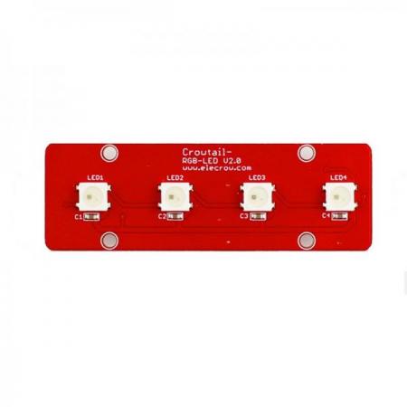 디바이스마트,MCU보드/전자키트 > 디스플레이 > LED,ELECROW,Crowtail- RGB-LED모듈[CT0028RL],LED WS2812B 4개 포함된 RGB LED모듈입니다. / 작동 전압 : 5V / 사이즈 : 2cm X 6cm