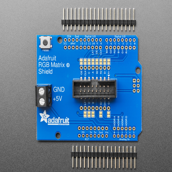 디바이스마트,오픈소스/코딩교육 > 아두이노 > 아두이노 LED/LCD모듈,Adafruit,아두이노용 RGB 매트릭스 쉴드 Adafruit RGB Matrix Shield for Arduino [ada-2601],아두이노용 RGB 매트릭스 쉴드입니다.