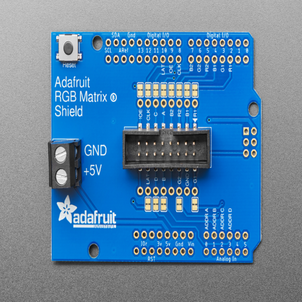 디바이스마트,오픈소스/코딩교육 > 아두이노 > 아두이노 LED/LCD모듈,Adafruit,아두이노용 RGB 매트릭스 쉴드 Adafruit RGB Matrix Shield for Arduino [ada-2601],아두이노용 RGB 매트릭스 쉴드입니다.