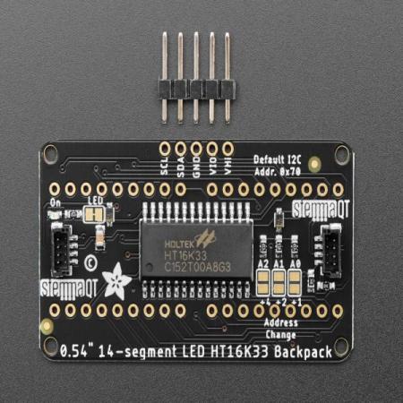 디바이스마트,LED/LCD > FND/도트매트릭스 > FND(세그먼트LED) > FND 모듈,Adafruit,Adafruit 14-segment LED Alphanumeric Backpack [ada-1910],배열 : 4자리 / 사이즈 : 50x27x4mm
