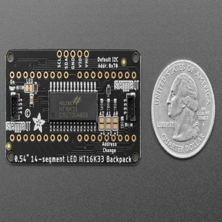 디바이스마트,LED/LCD > FND/도트매트릭스 > FND(세그먼트LED) > FND 모듈,Adafruit,Adafruit 14-segment LED Alphanumeric Backpack [ada-1910],배열 : 4자리 / 사이즈 : 50x27x4mm