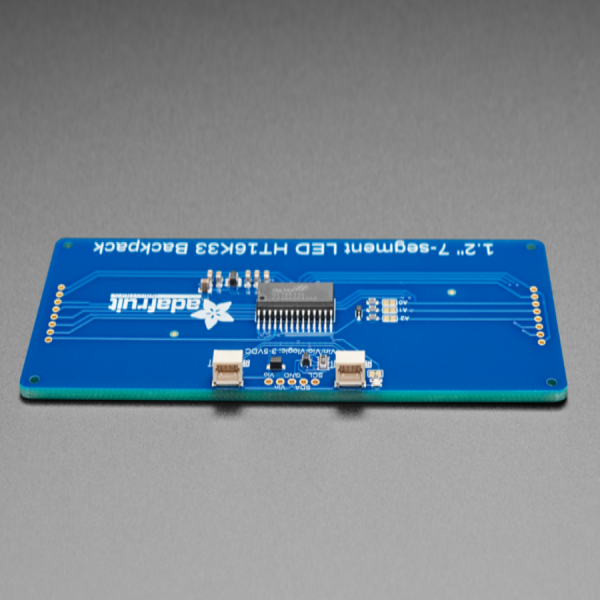 디바이스마트,MCU보드/전자키트 > 디스플레이 > 도트매트릭스,Adafruit,Adafruit 7-Segment Backpack [ada-1271],HT16K33 I2C LED 드라이버가 포함되어있어 간단하고 사용하기 쉬운 제품입니다. / 120.0mm x 50.0mm x 4.0mm