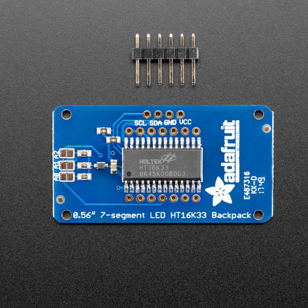 디바이스마트,LED/LCD > FND/도트매트릭스 > FND(세그먼트LED) > FND 모듈,Adafruit,Adafruit 7-Segment LED Matrix Backpack [ada-877],HT16K33 I2C LED 드라이버가 장착된 7-세그먼트 LED 모듈입니다.