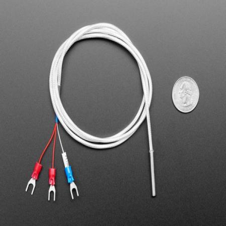 디바이스마트,센서 > 온도/습도/수위센서 > 온도 센서 > RTD,Adafruit,Platinum RTD Sensor - PT1000 - 3 Wire 1 meter long [ada-3984],온도 변화에 따라 저항 값을 변경하는 저항을 포함하는 온도 센서(써미스터) / PT 타입의 RTD / 316L 스테인레스 스틸 재질 : 최대 550°C까지 사용 가능 / 온도 범위 : -200 ~ 550 ° C (-328 ° F ~ + 1,022 ° F)