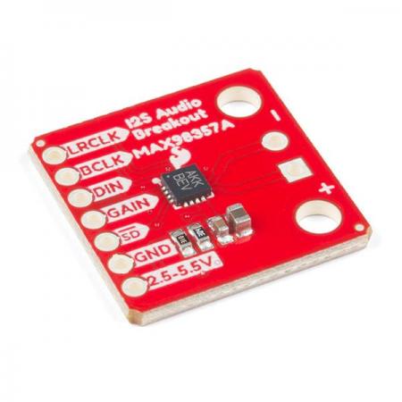 디바이스마트,MCU보드/전자키트,SparkFun,SparkFun I2S Audio Breakout - MAX98357A [DEV-14809],I2S 오디오를 아날로그 신호로 변환하여 스피커를 구동하는 MAX98357A 디지털 - 아날로그 컨버터 (DAC)를 사용 / 최대 3.2W의 전력을 4Ω 부하에 전달할  수 있는 클래스 D 증폭기를 사용하여 신호 증폭 / 몇개의 핀 연결만으로 작동시킬 수 있음 / 공급 전압: 2.5V - 5.5V