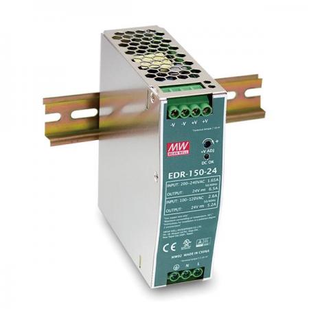 디바이스마트,전원/파워/배터리 > SMPS > DIN Rail 타입,MEANWELL,EDR-150-24,DIN Rail 타입 1채널 156W SMPS / 출력전압 : 24V / 출력전류 : 6.5A / 입력전압 : AC 90~264V / 변환효율 : 87% / MEANWELL