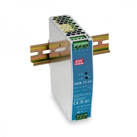 디바이스마트,전원/파워/배터리 > SMPS > SMPS (미분류) > AC-DC컨버터 (기판분리),MEANWELL,NDR-75-24,DIN Rail 타입 1채널 75W SMPS / 출력전압 : 24V / 출력전류 : 3.2A / 입력전압 : AC 90~264V / 변환효율 : 88%