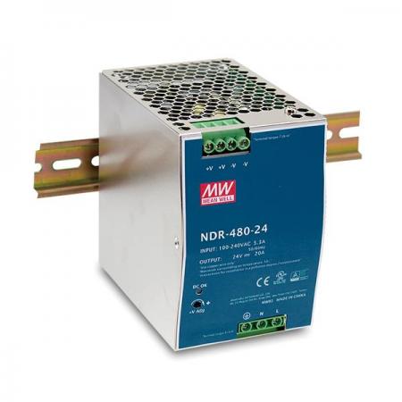 디바이스마트,전원/파워/배터리 > SMPS > SMPS (미분류) > AC-DC컨버터 (기판분리),MEANWELL,NDR-480-48,DIN Rail 타입 1채널 480W SMPS / 출력전압 : 48V / 출력전류 : 10A / 입력전압 : AC 90~264V / 변환효율 : 92.5%